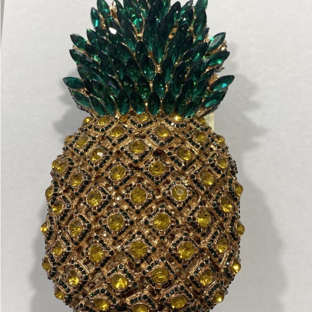 Pineapple rhinestone clutch